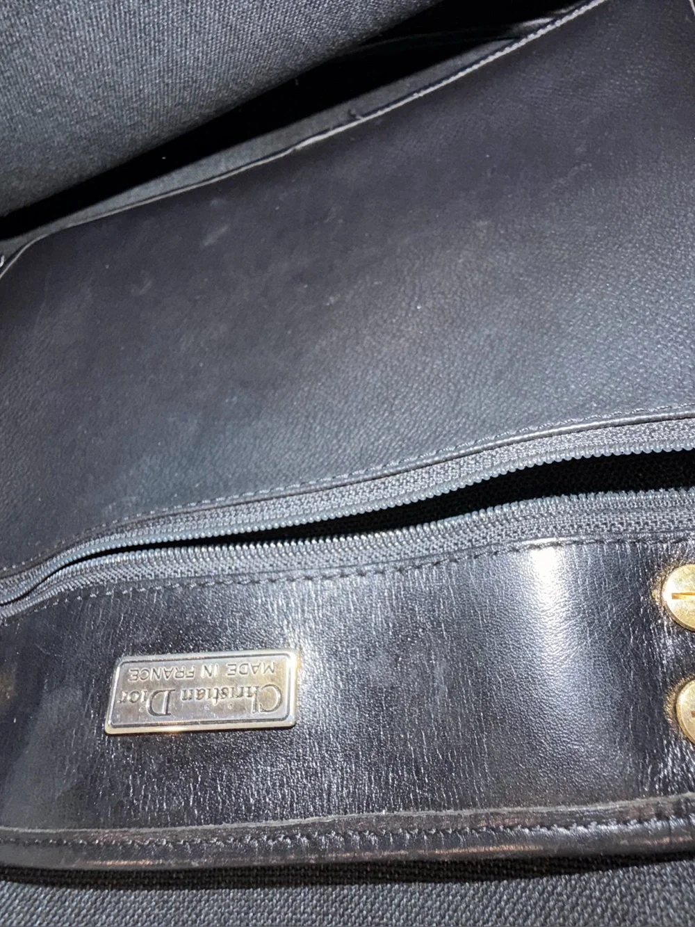 Vintage Dior Tote Bag in Black Honeycomb Coated Canvas and Leather